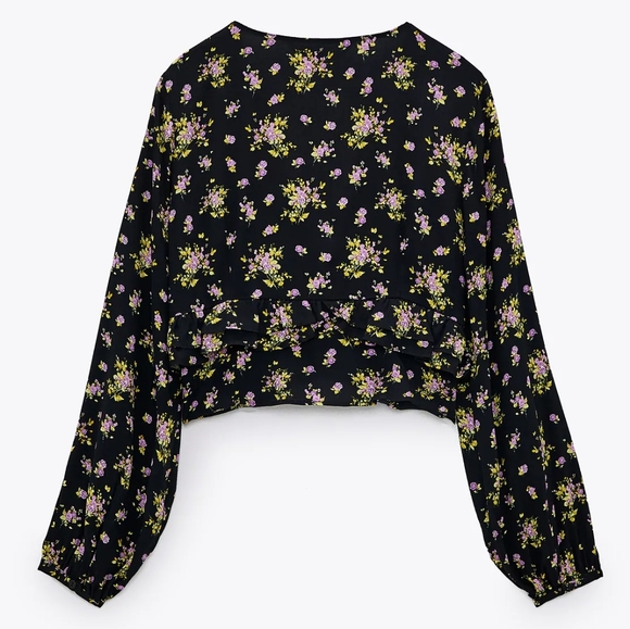 ZARA| FLORAL PRINTED CROP TOP - Picture 5 of 13